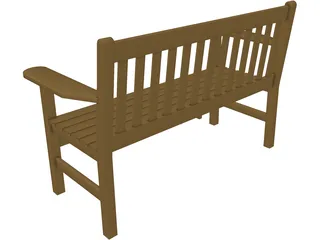 Bench Wooden 3D Model preview