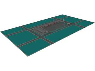 Colonial Hispanic Strip Mall 3D Model preview