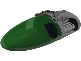 Futuristic Air Car 3D Model preview