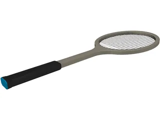 Tennis Racket Vintage 3D Model preview