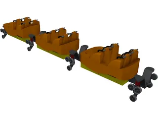 Roller Coaster Train 3D Model preview