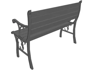 Wrought Iron Park Bench 3D Model preview