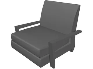 Chair with Arms 3D Model preview