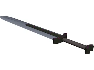 Sword Short Broad 3D Model preview
