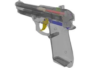 Beretta 92D 3D Model preview
