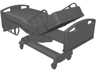 Bed Hospital Incline 3D Model preview