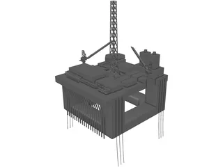 Oil Platform Troll C 3D Model preview
