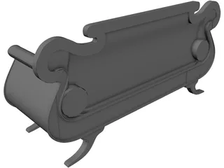 Regency Sofa 3D Model preview