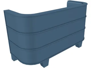 Couch Art Deco Styled 3D Model preview