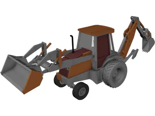 Loader Backhoe 3D Model preview