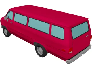 Dodge B350 Maxiwagon (1989) 3D Model preview