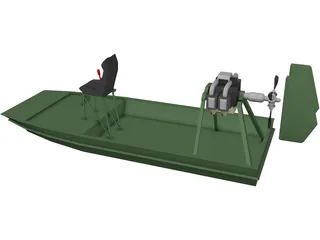 Swamp Boat 3D Model preview