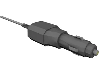 Cigarette Lighter Car Adapter 3D Model preview