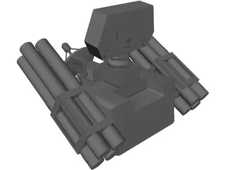 French Crotale Surface to Air Missile Launcher 3D Model preview