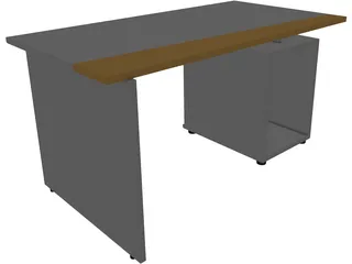 Black Desk 3D Model preview