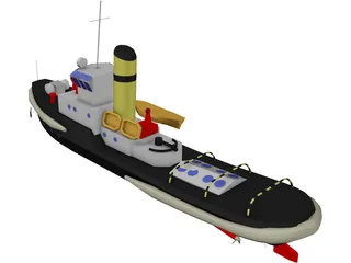 Small Boat 3D Model preview