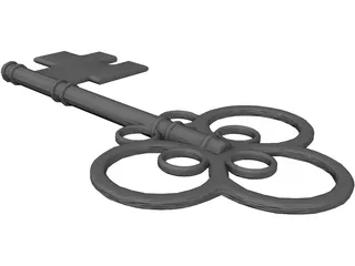Medieval Key 3D Model preview