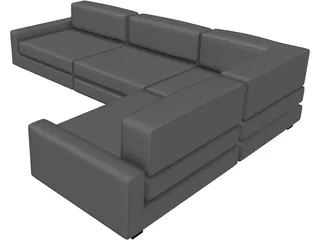 Couch Sectional Modern 3D Model preview
