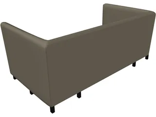 Booth Restuarant Square 3D Model preview