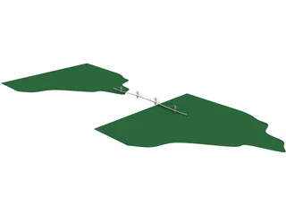 Rion Antirion Bridge 3D Model preview