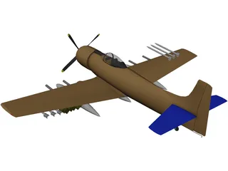 Douglas A-1 Skyraider 3D Model preview
