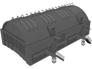 Aircraft Shelter 3D Model preview