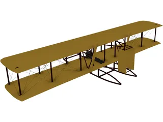 Wright Brothers Plane 3D Model preview
