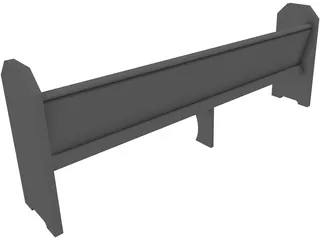 Church Pew Simple 3D Model preview