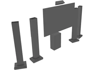 Plasma TV 3D Model preview