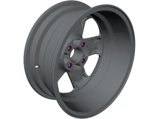 Rim 15inch Aluminum 3D Model preview