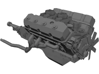 Ford Mustang Engine 3D Model preview