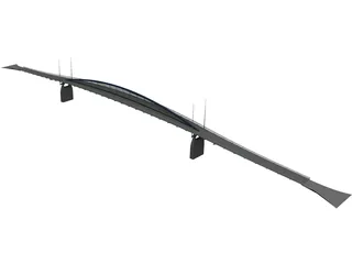 Pedestrian Bridge 3D Model preview