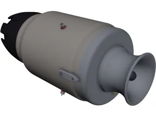 Turbine Engine Plane 3D Model preview