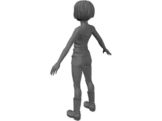 Female Character Young 3D Model preview