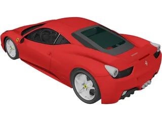 Ferrari 458 Italia F142 (2010) 3D Model preview