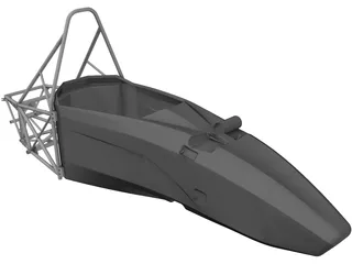 Formula SAE Monocoque and Frame 3D Model preview