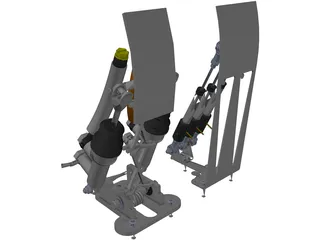 Pedalbox for Racing Car 3D Model preview