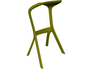 Kamura Bar Chair 3D Model preview