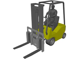 Forklift with Operator 3D Model preview