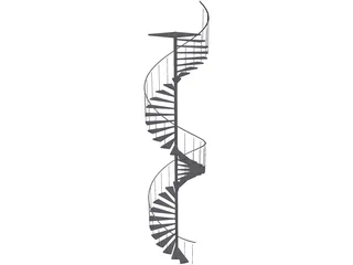 Spiral Stairs 3D Model preview