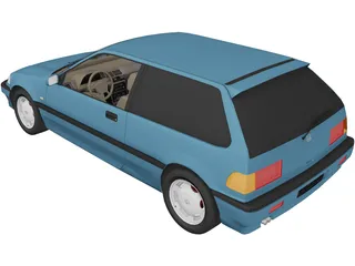 Honda Civic IV Hatchback (1987) 3D Model preview