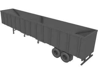 Hopper Bottom Trailer 3D Model preview