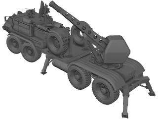 M85 6X6 Self Propelled Cannon 3D Model preview