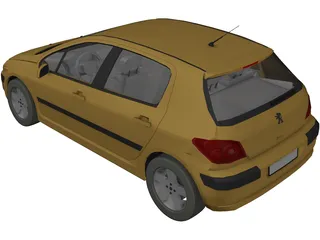 Peugeot 307 3D Model preview