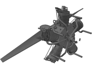 Motor Radial Engine 3D Model preview