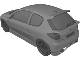 Peugeot 206 GTi 3D Model preview