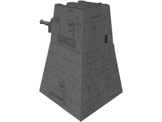 Star Wars Death Star Trench Turbo Laser Cannon Turret 3D Model preview