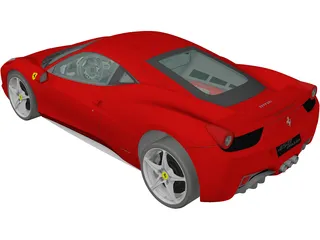 Ferrari 458 Italia 3D Model preview