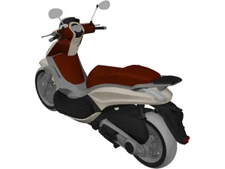 Piaggio Beverly Tourer 200cc Scooter 3D Model preview