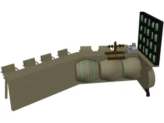Wine Bar 3D Model preview